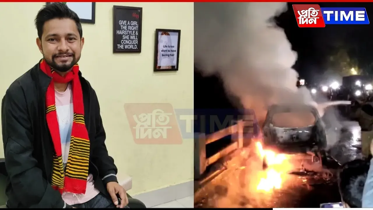 Dhekiajuli Man Burnt Alive Inside Car After Accident Causes Fire