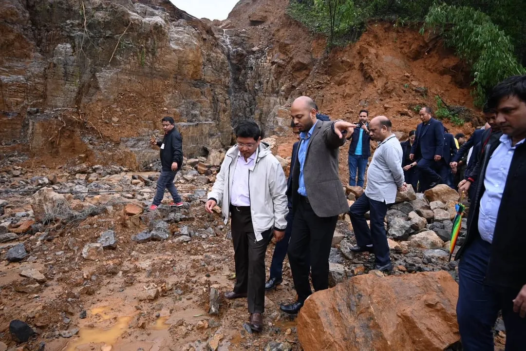 Meghalaya CM Conrad Sangma Takes Stock Of Damaged NH 6