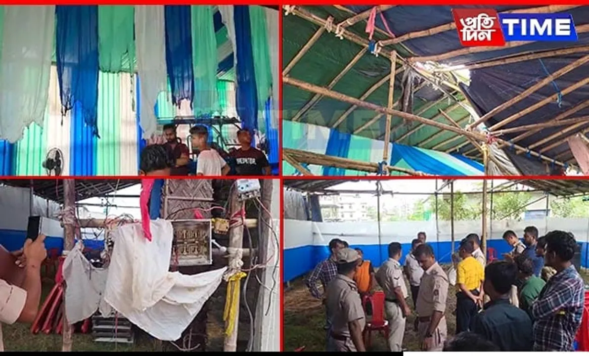Electric Mishap Sparks Fire at Guwahati Puja Pandal, One Injured