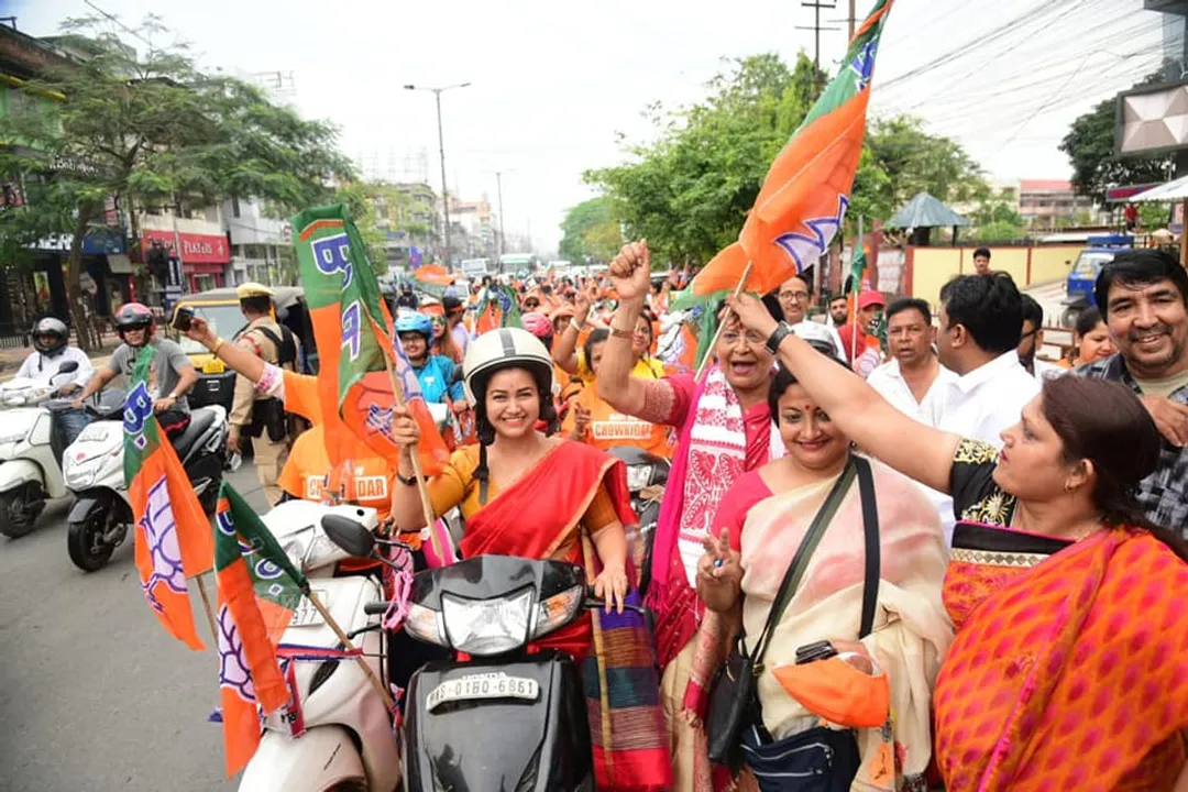 BJP’s final showdown in Guwahati with mammoth bike rally