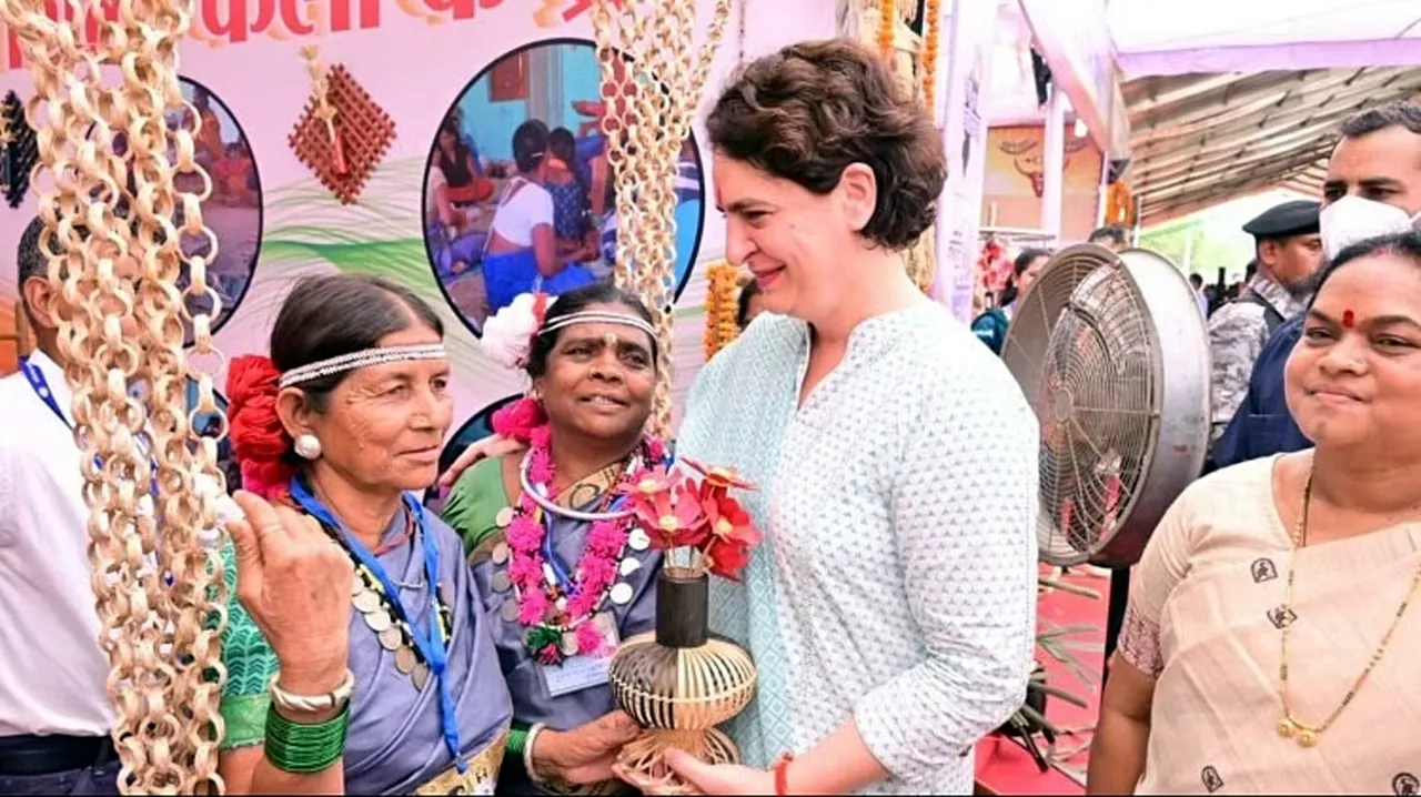 priyanka gandhi tasted millet chikki