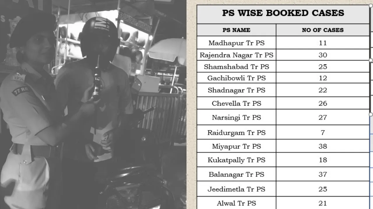 Drunk and drive cases in Hyderabad