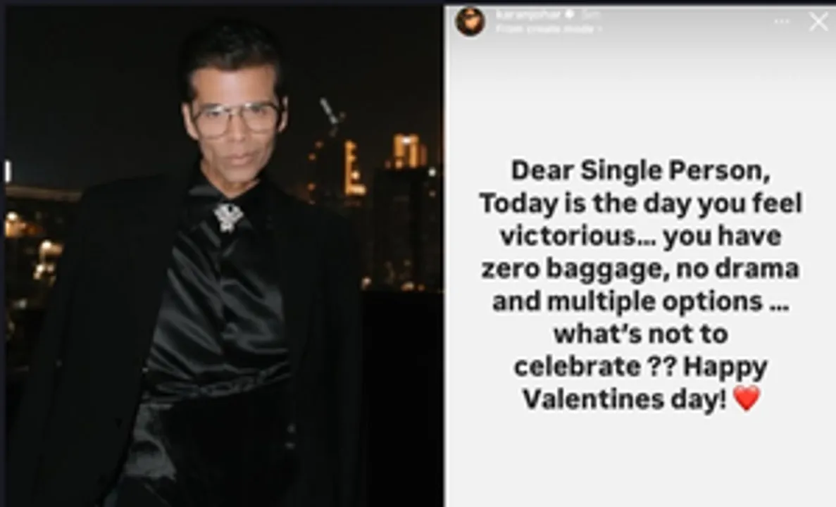  On Valentine’s Day, Karan Johar pens a note for ‘single’ people