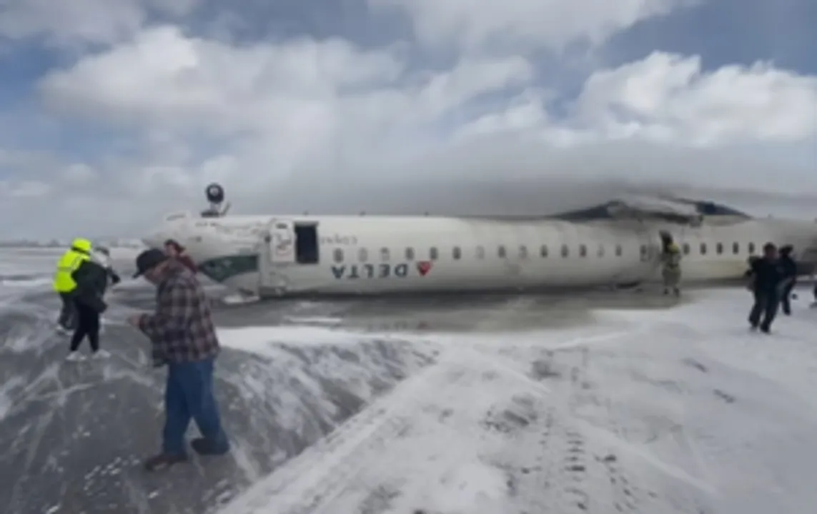  All 80 onboard have miraculous escape as jet crashes, flips over in Toronto