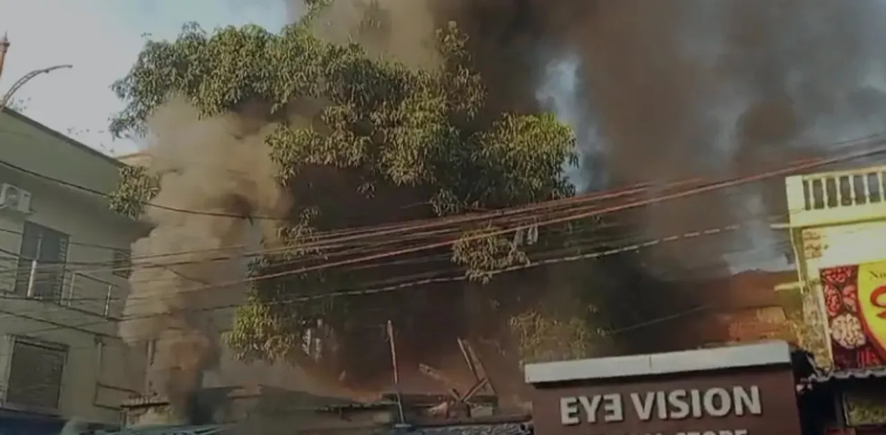  Fire engulfs mixture factory in Bhubaneswar