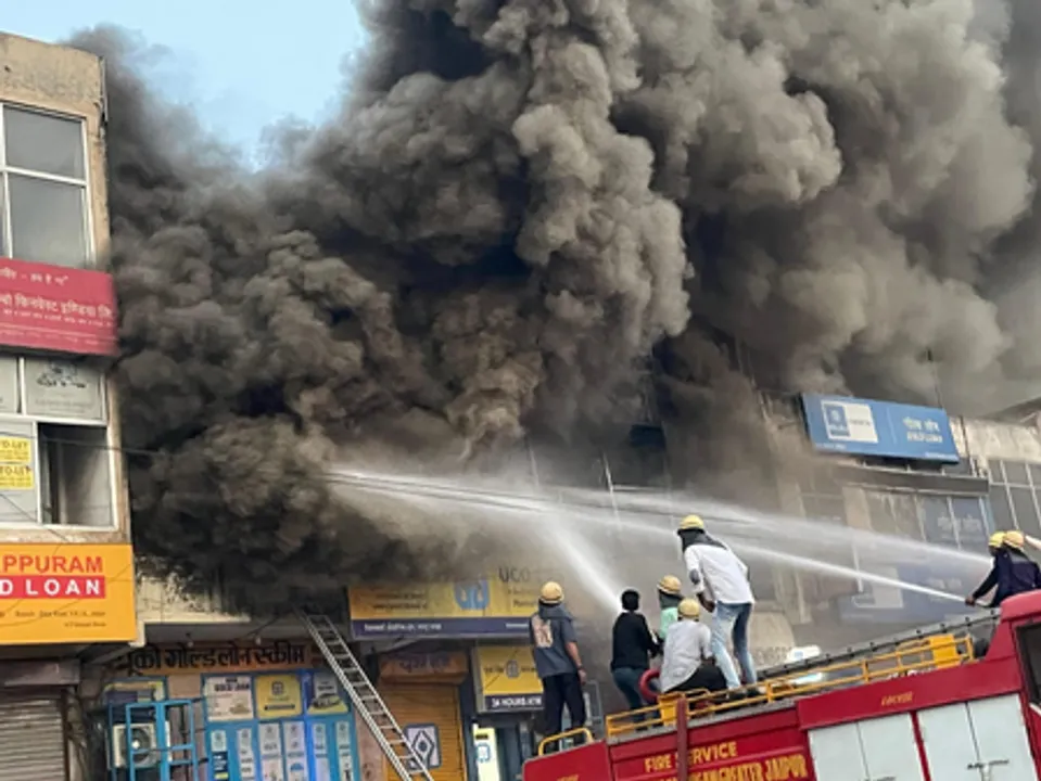  Massive fire in Jaipur warehouse: Over 30 fire engines deployed, nearby residents evacuated