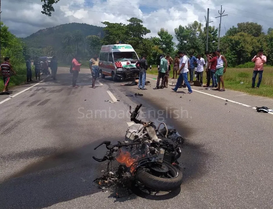  Man burnt alive as motorcycle catches fire after accident in Odisha