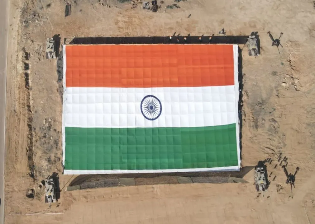  Army Day: World's largest national flag made of 'khadi' displayed alongside India-Pakistan border