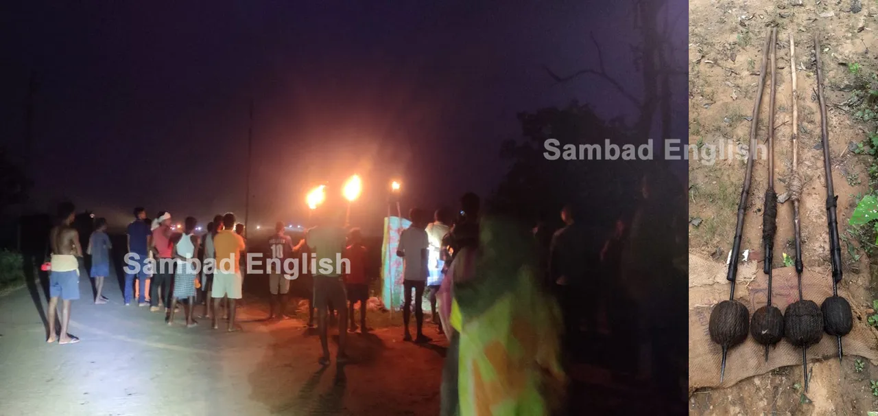  Sundargarh villagers preparing spears with flambeau to tackle jumbo menace raises concern