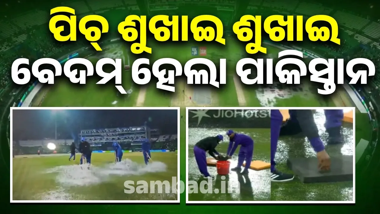  ପିଚ୍ ଶୁଖାଇ ଶୁଖାଇ ବେଦମ୍ ହେଲା ପାକିସ୍ତାନ, ଟ୍ରୋଲ କଲେ ଲୋକେ