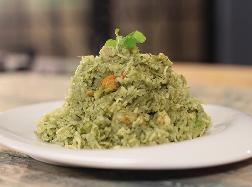 Green Prawn Pulao - SK Khazana