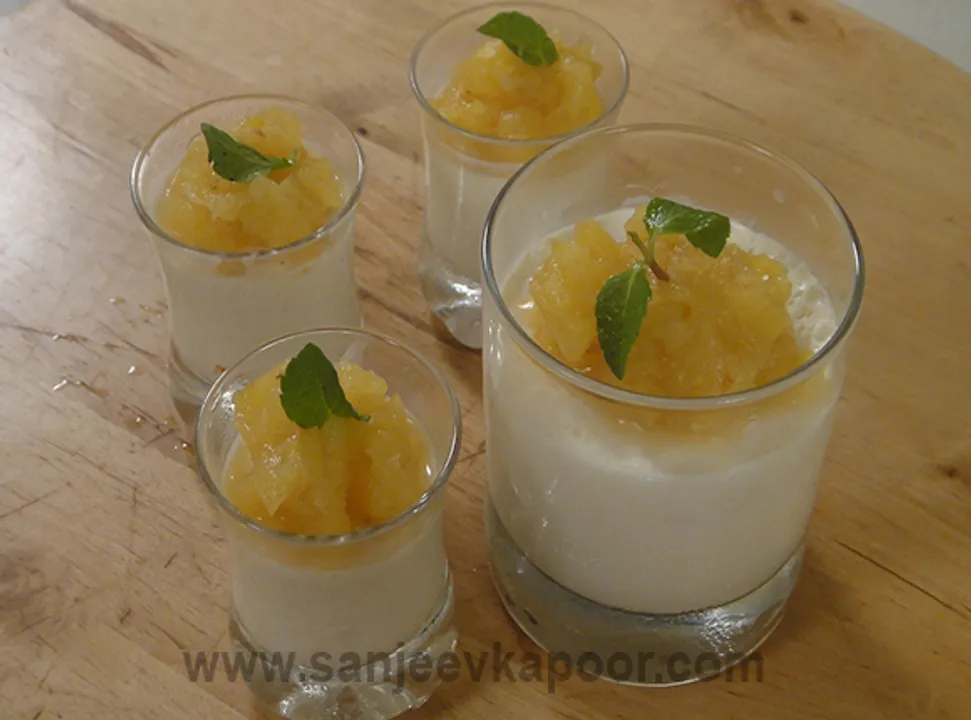 Coconut Pannacotta with Pineapple Coulis