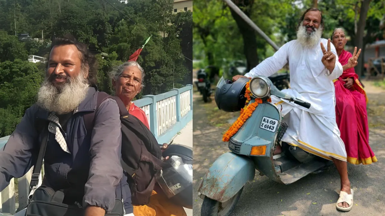 mom son duo scooter journey