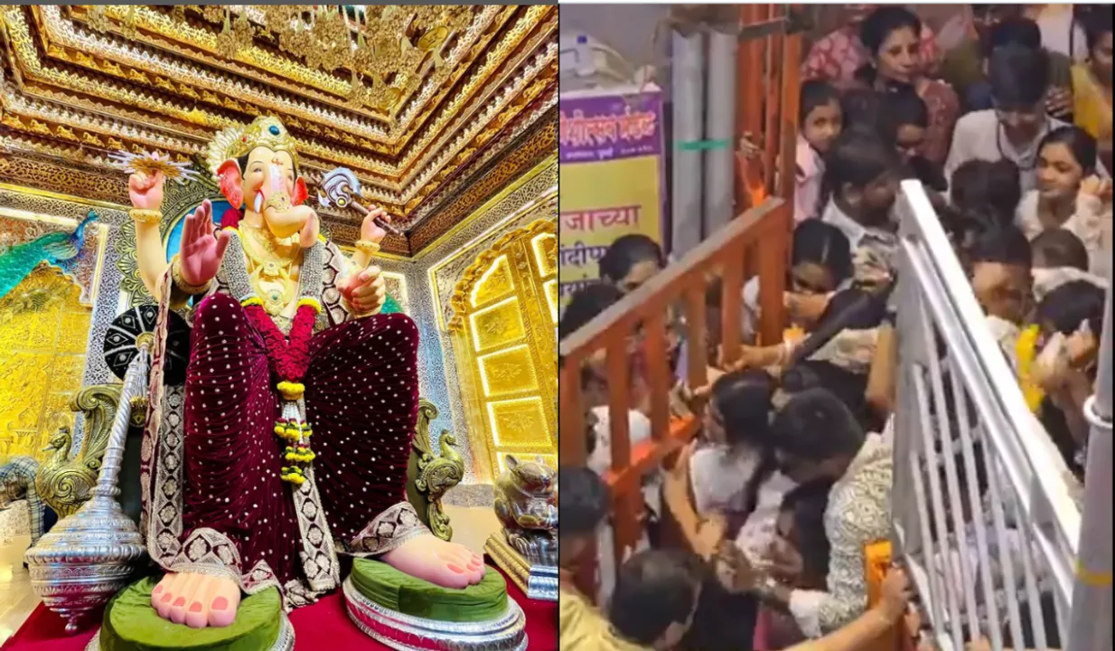 Viral Footage From Lalbaugcha Raja Fuels Controversy On VIP Culture