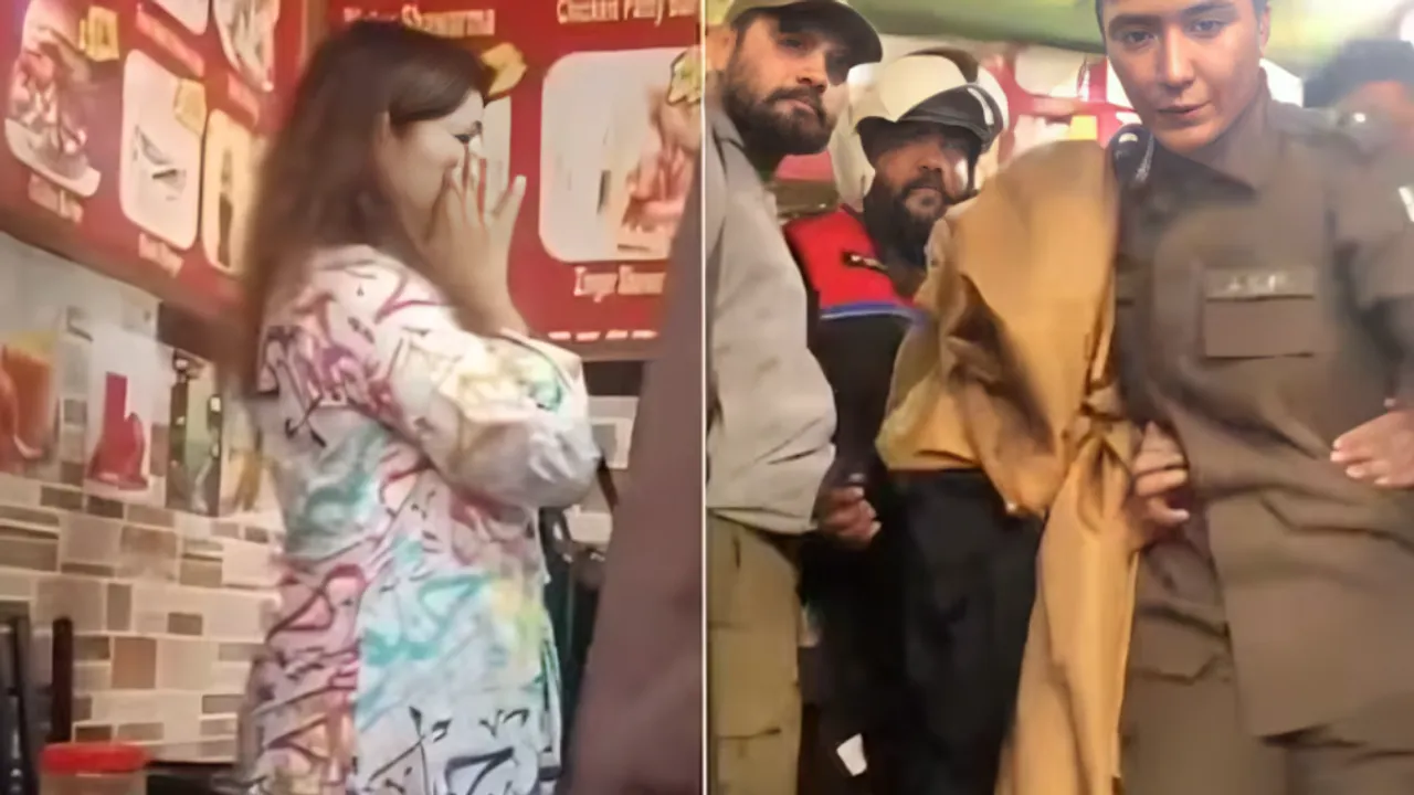 woman rescued by police after mob attacks her for wearing arabic print kurta