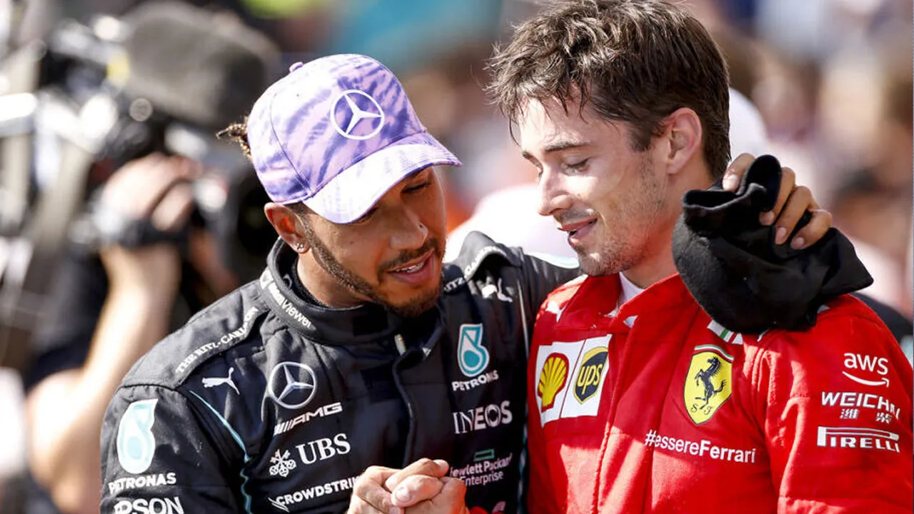 Lewis Hamilton and Charles Leclerc