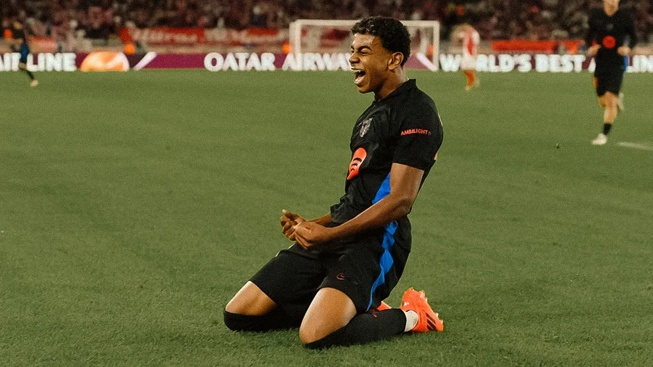 Lamine Yamal equalises for Barcelona against Monaco - sportzpoint.com