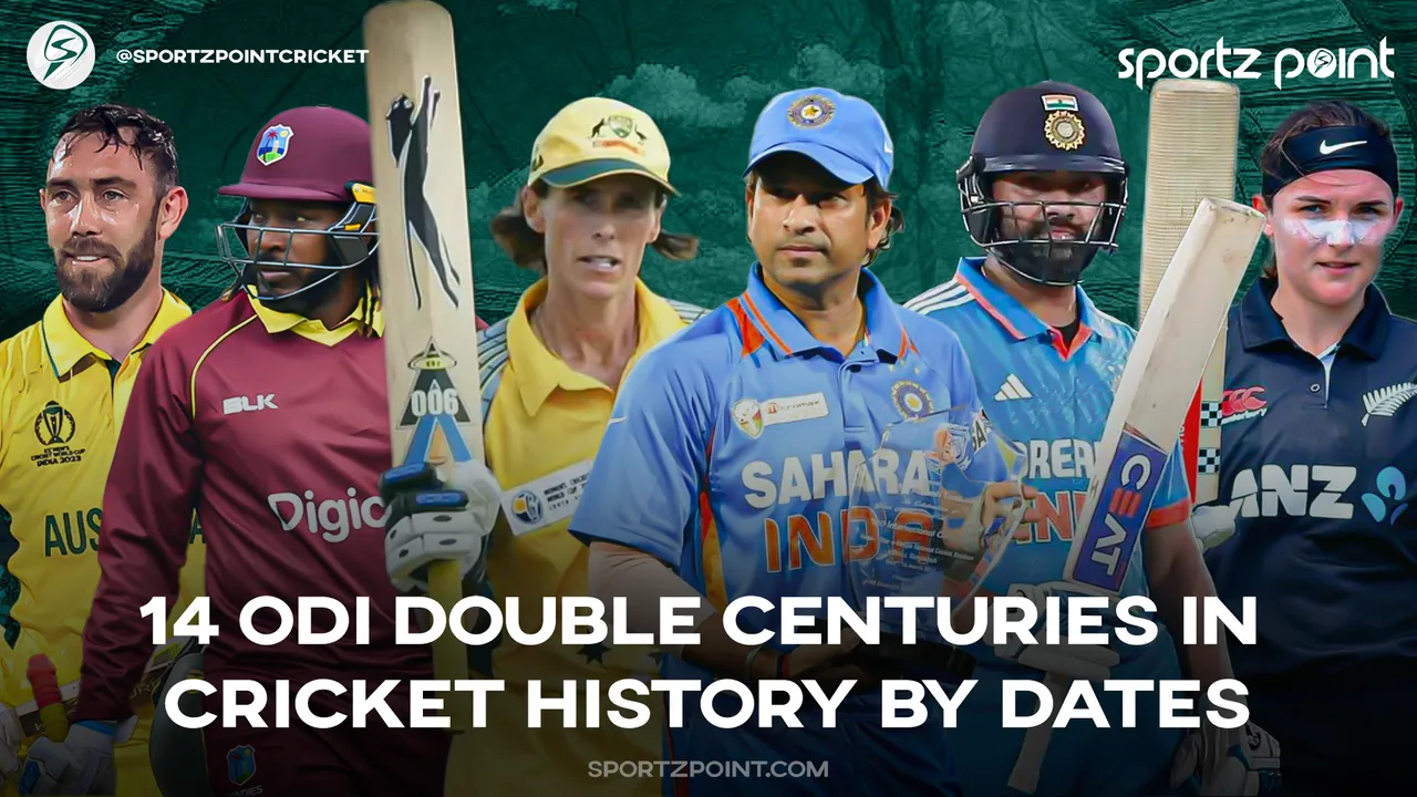 14 Double centuries in ODI cricket history by date