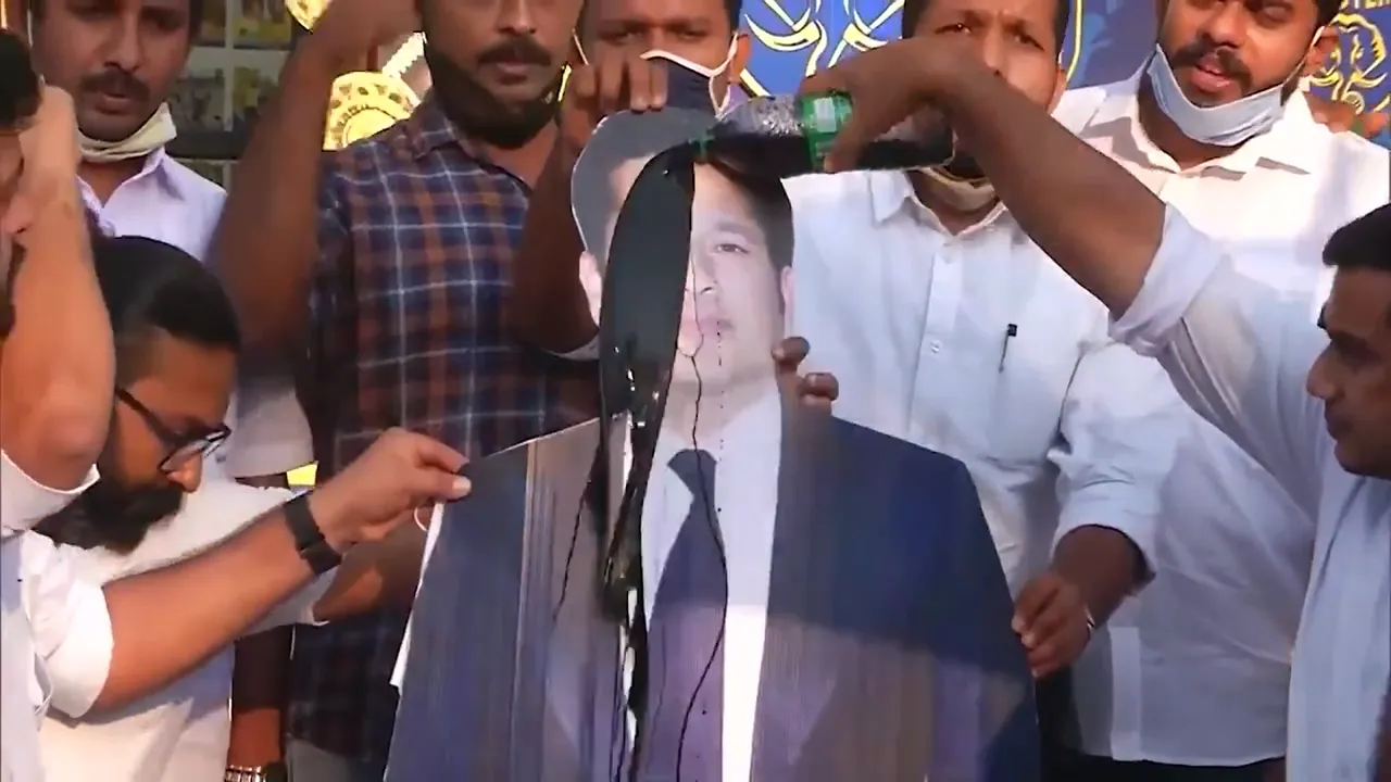  What you get for making India proud: Sachin Tendulkar's poster blackened by Congress workers in Kerala | WATCH