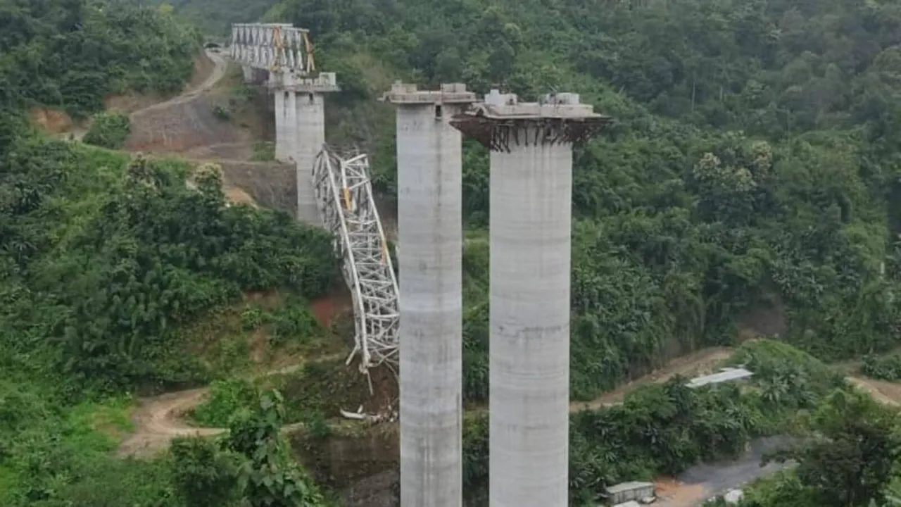  17 dead and many missing as under-construction railway bridge crashes in Mizoram