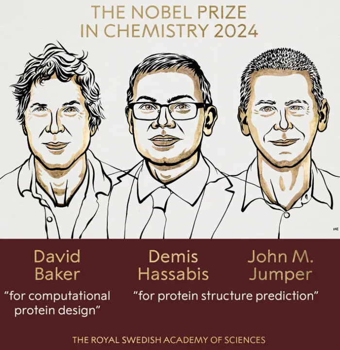  Nobel prize in chemistry awarded to David Baker, Demis Hassabis, and John M. Jumper