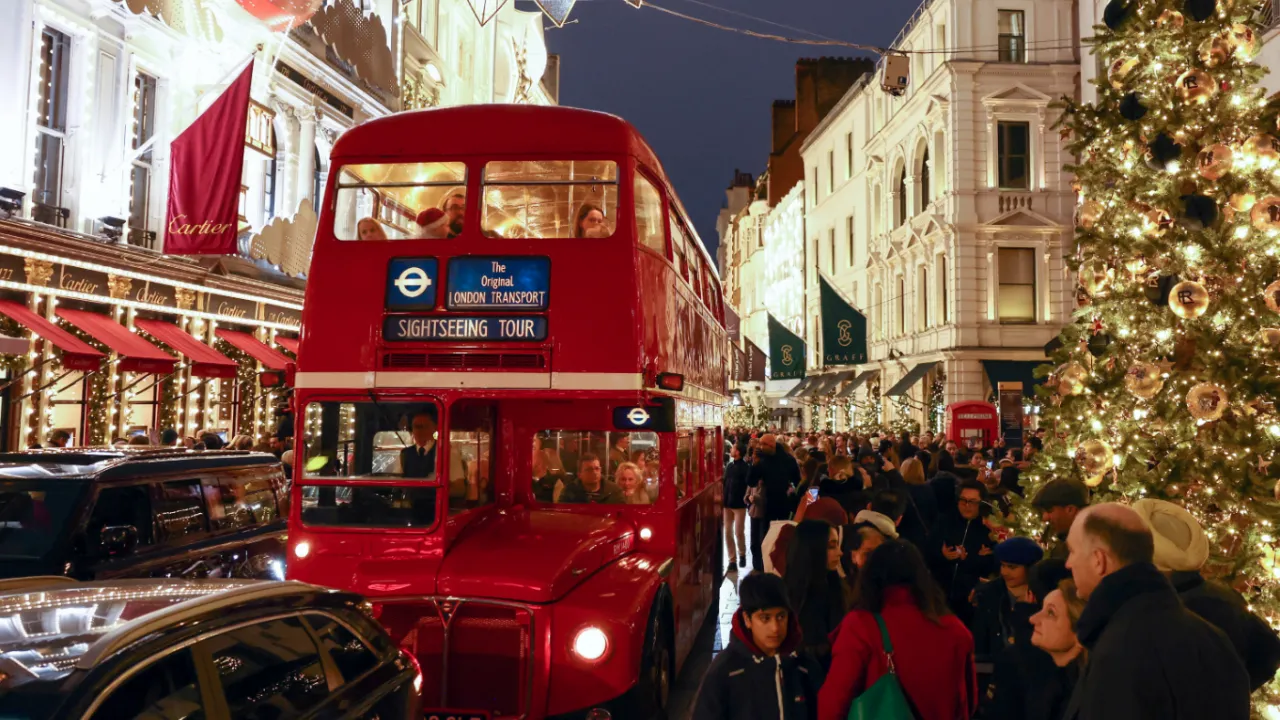  A file photo of Christmas celebrations in London in 2023. Photograph: (Reuters) 