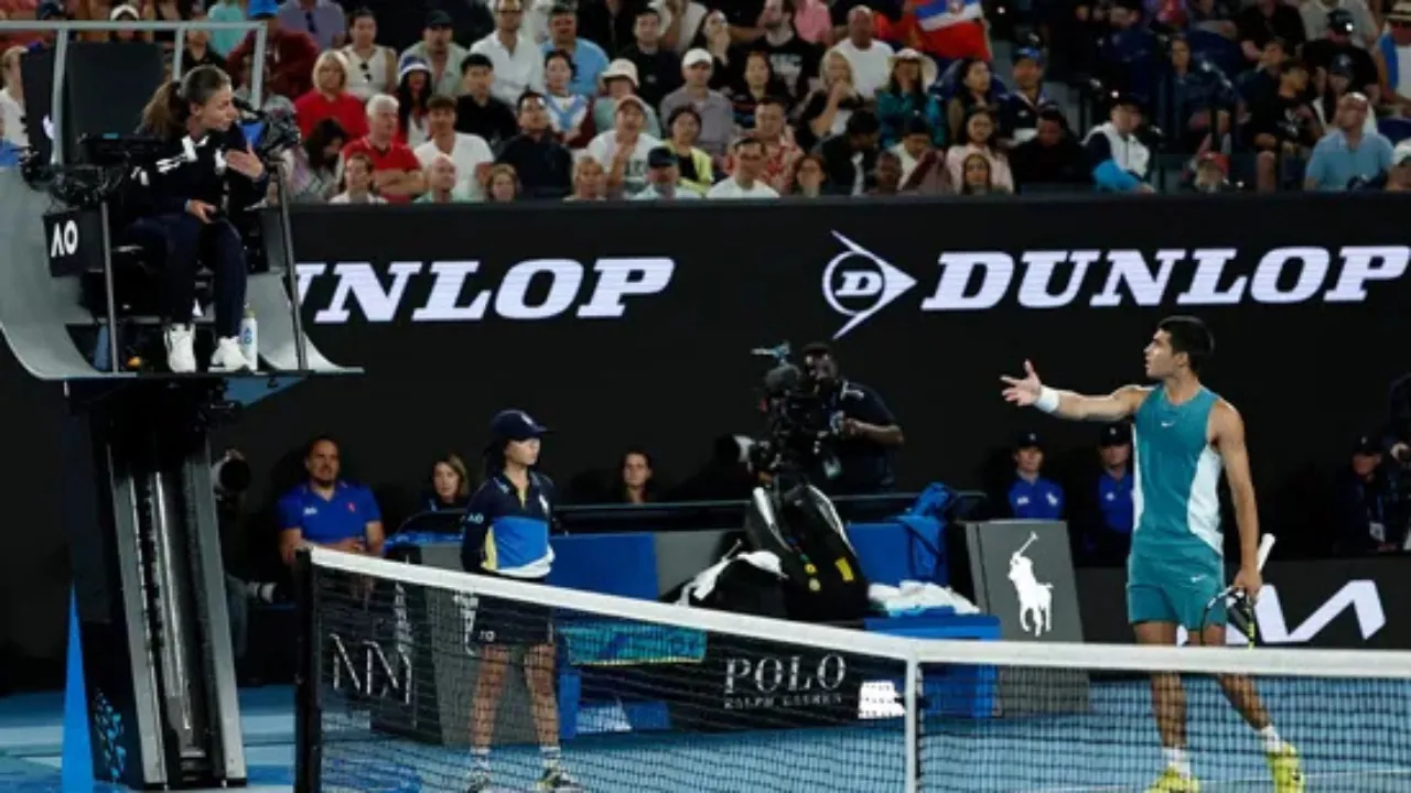 Australian Open 2025 Carlos Alcaraz loses cool in QF vs Novak Djokovic