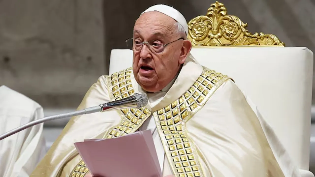  File photo: Pope Francis leads the Vespers and Te Deum prayer in St. Peter's Basilica at the Vatican, December 31, 2024. Photograph: (Reuters) 