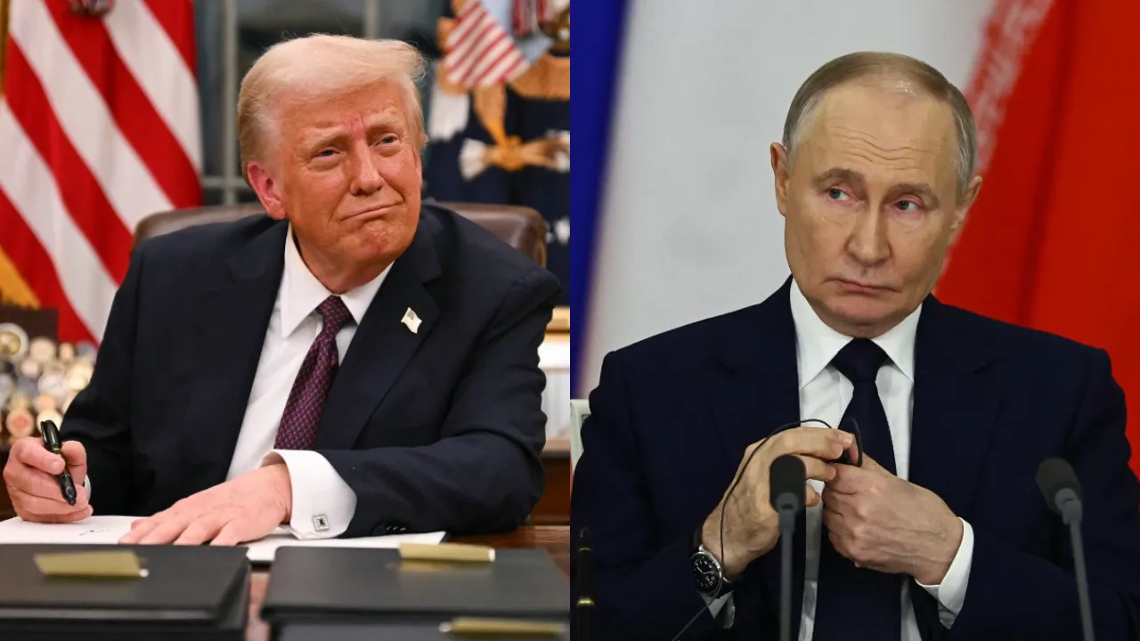  Donald Trump, Vladimir Putin Photograph: (Combination created using images from AFP) 