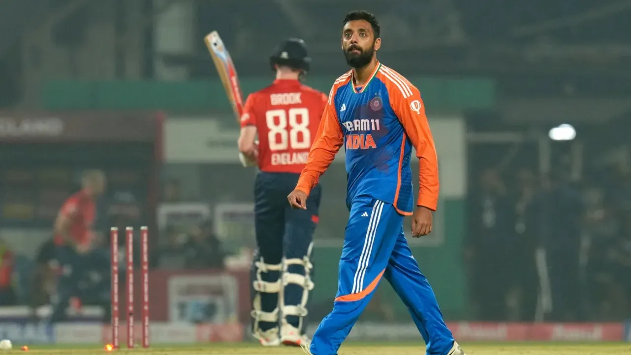  IND vs ENG 1st T20I: Varun Chakravarthy takes two wickets in an over Photograph: (BCCI) 