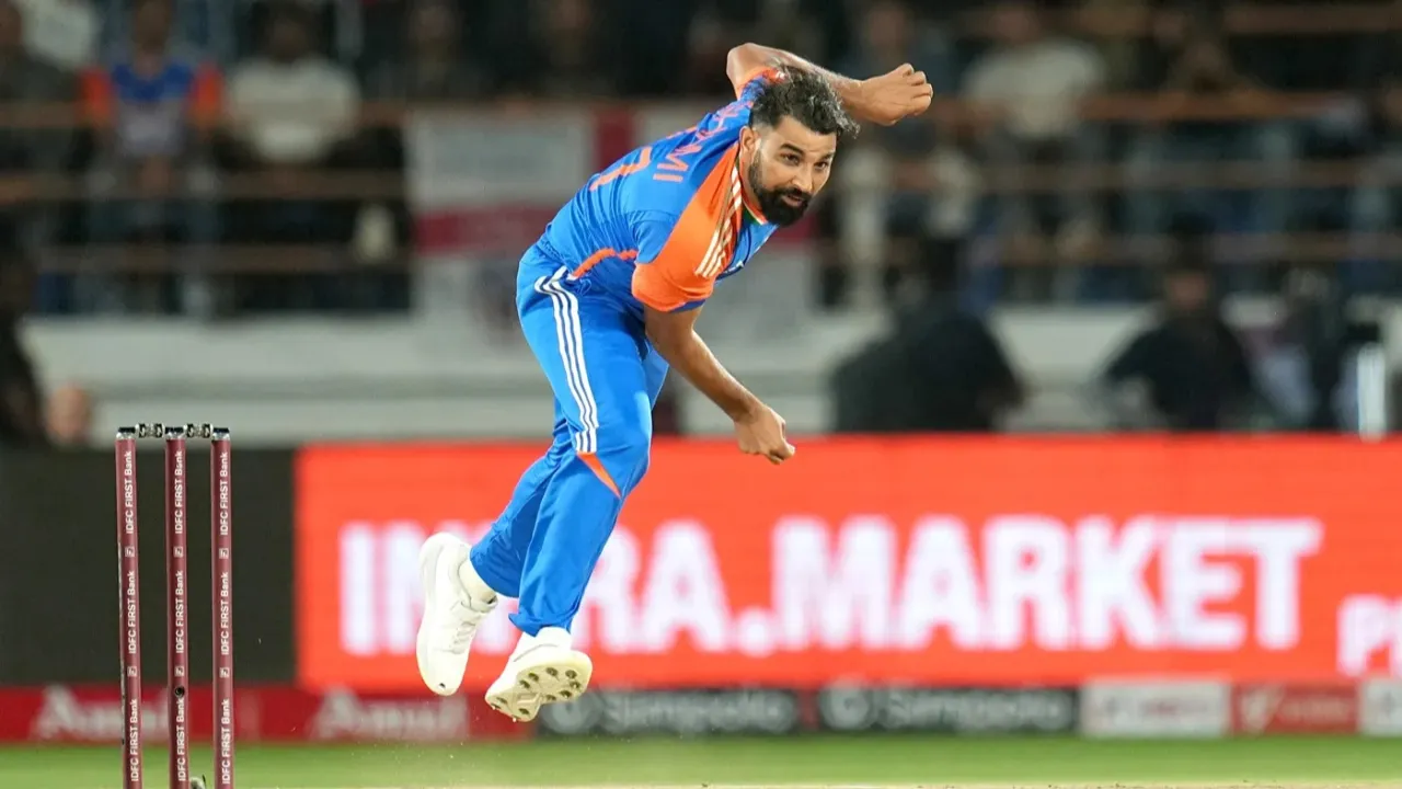  Mohammed Shami in action Photograph: (BCCI) 