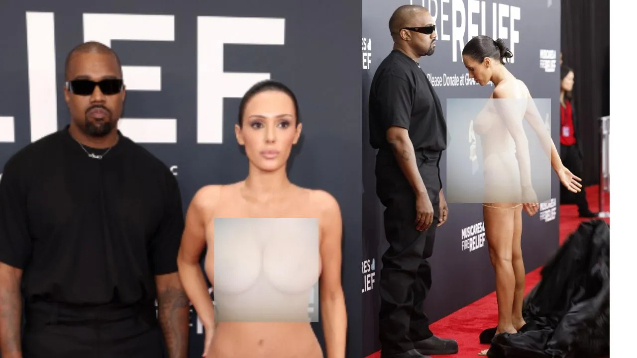  Kanye West and Bianca Censori at Grammys Photograph: (AFP) 