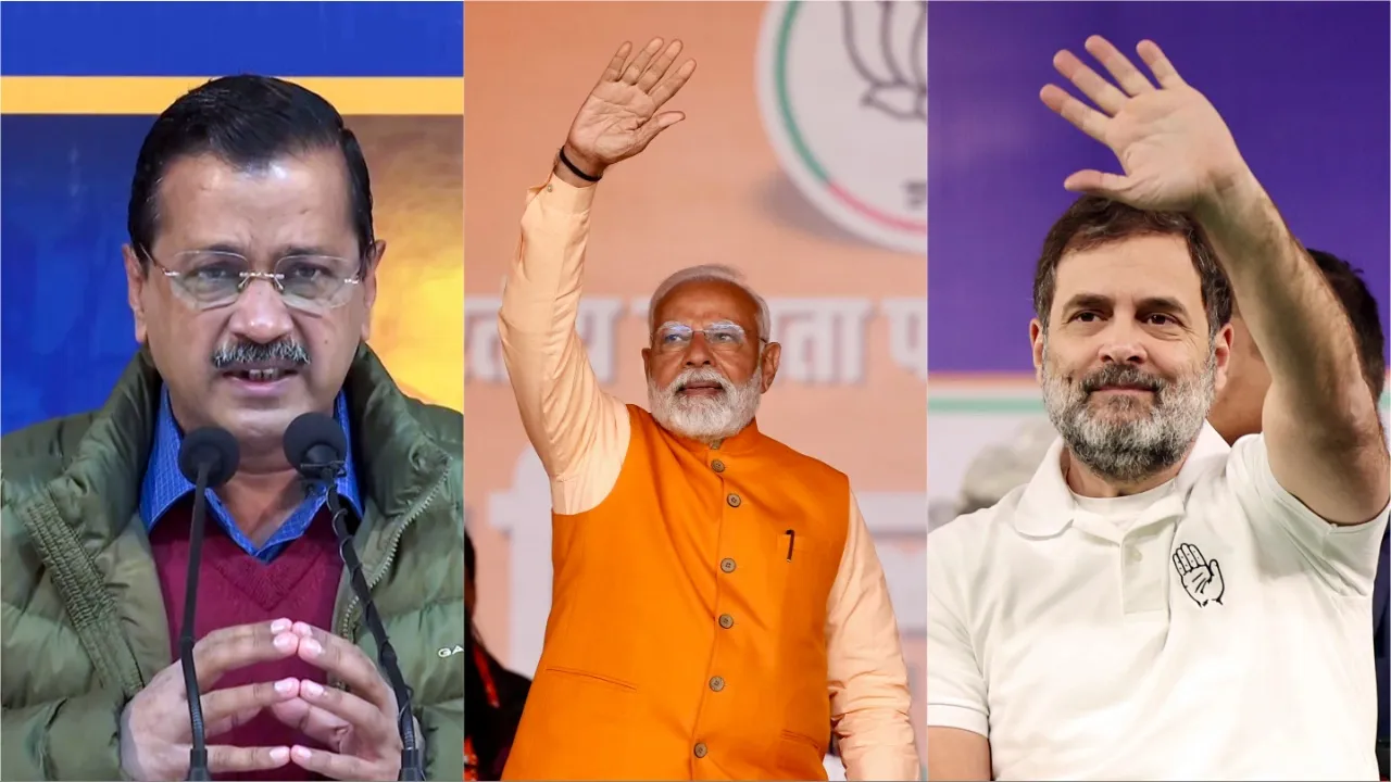  Arvind Kejriwal, PM Narendra Modi and LoP Rahul Gandhi Photograph: (ANI) 