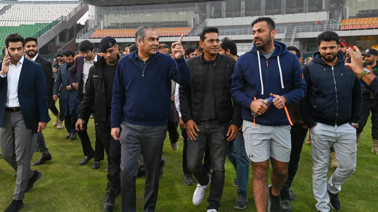  Champions Trophy 2025 Pak PM Shehbaz Sharif opens renovated Gaddafi Stadium in Lahore Photograph: (AFP) 