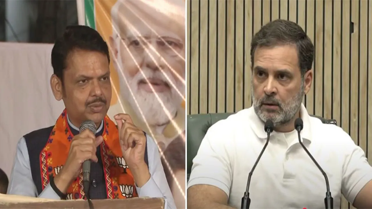  Rahul Gandhi alleges Maharashtra poll 'anomaly', CM Fadnavis fires back Photograph: (ANI) 