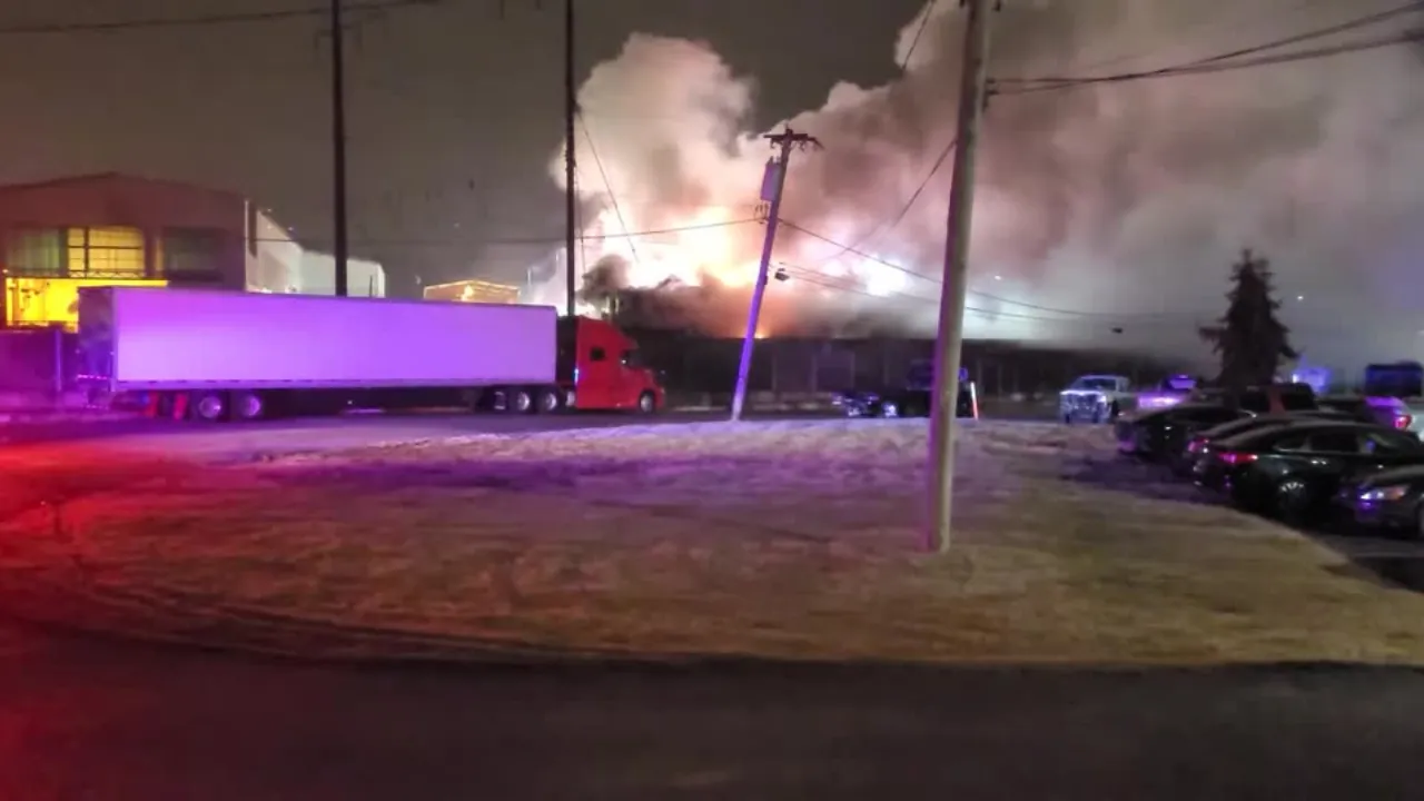  Eyewitness footage of fire burning and smoke engulfing train at a train station in Pennsylvania. Photograph: (Reuters) 