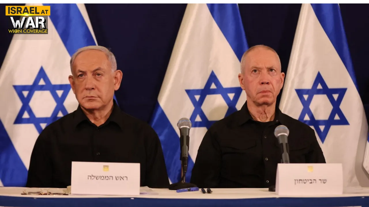  File Photo: Israeli Prime Minister Benjamin Netanyahu (L) and Defence Minister Yoav Gallant attend a press conference in Tel Aviv on October 28, 2023.  Photograph: (AFP) 