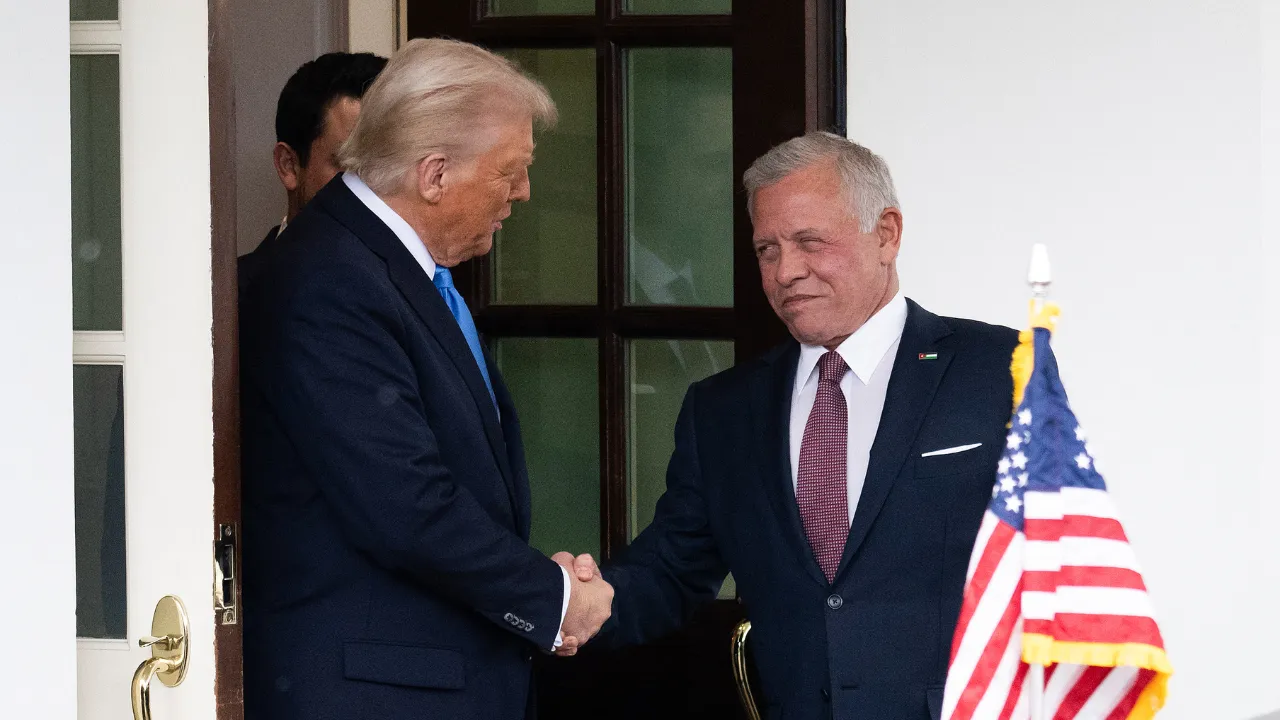  'We’re above that': Trump insists Gaza takeover as Jordan king opposes plan of displacing Palestinians at US meet  Photograph: (AFP) 