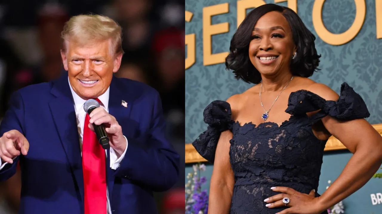  In the picture Donald Trump and Shonda Rhimes Photograph: (AFP) 