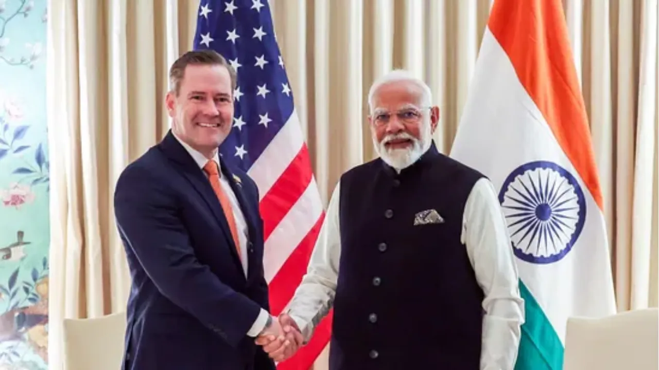 PM narendra Modi and US National Security Advisor Michael Waltz pose at their bilateral meeting Photograph: (ANI) 