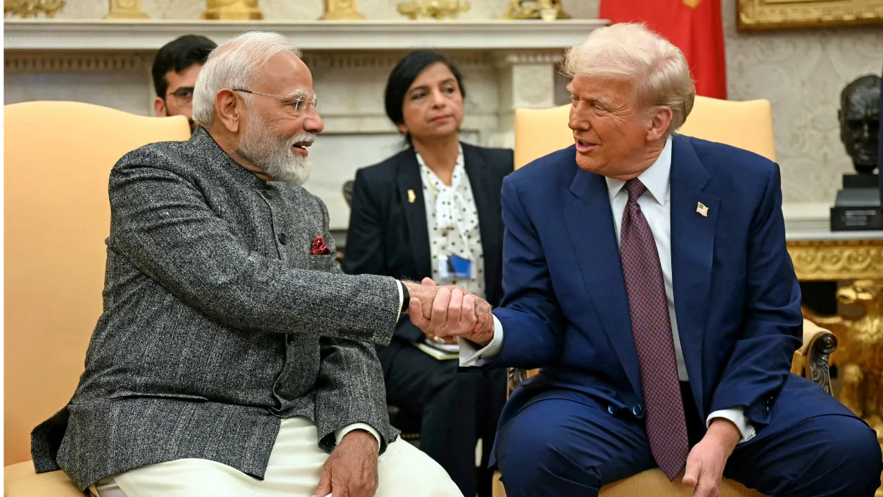  PM Modi meets US President Donald Trump  Photograph: (AFP) 