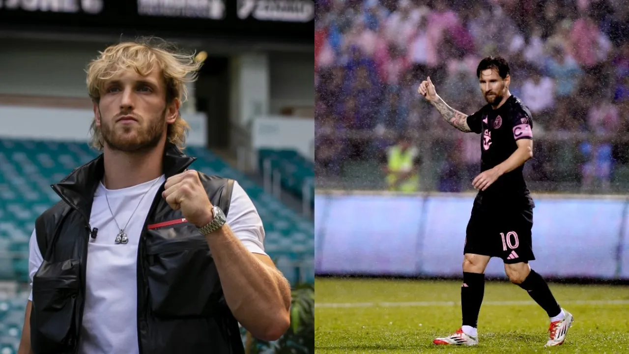  Logan Paul (L) challenges Lionel Messi for a Boxing bout. Photograph: (AFP) 