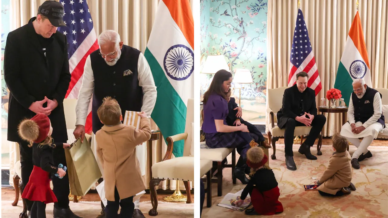  Elon Musk with Prime Minister Narendra Modi Photograph: (X) 
