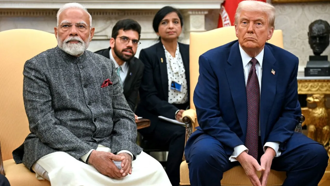  US President Donald Trump and Indian Prime Minister Narendra Modi. Photograph: (AFP) 