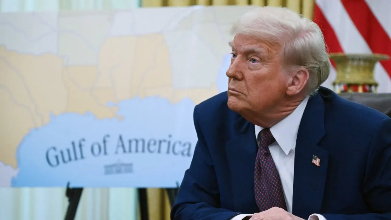  US President Donald Trump speaks in the Oval Office of the White House as he announces reciprocal tariffs, in Washington, DC, on February 13, 2025. Photograph: (AFP) 