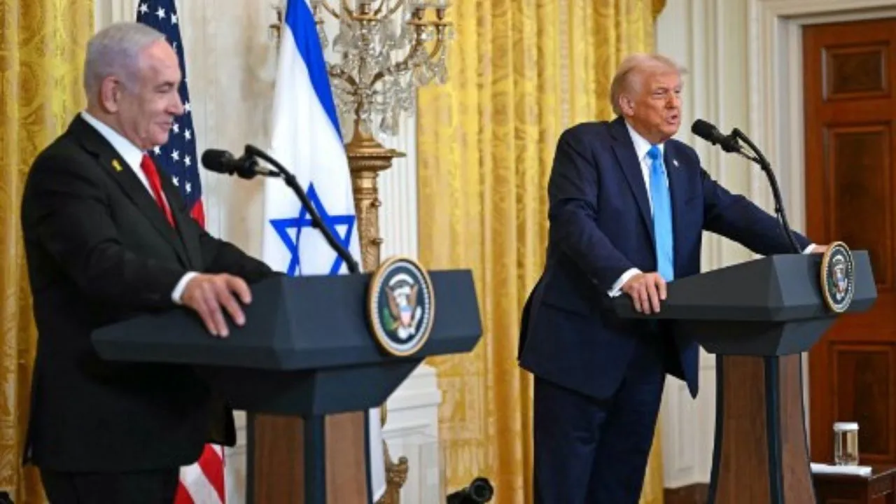  Israeli PM Netanyahu thanks US President Trump for 'full support' on Gaza Photograph: (AFP) 