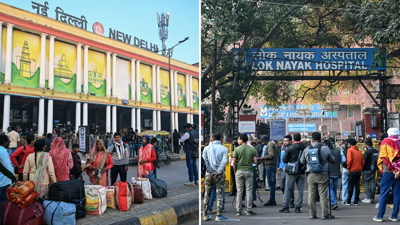  Some eyewitnesses claimed that an unexpected platform change for the special train to Prayagraj caused panic, leading to the deadly rush. Photograph: (AFP) 