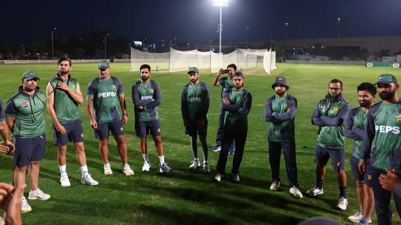  Pakistan team at a net session Photograph: (ICC) 