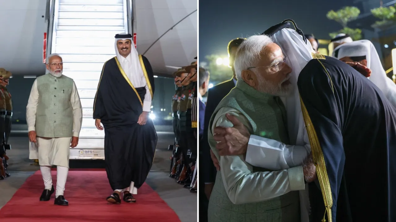  PM Modi personally receives Qatar’s Amir at Delhi airport ahead of key bilateral talks Photograph: (X/narendramodi) 