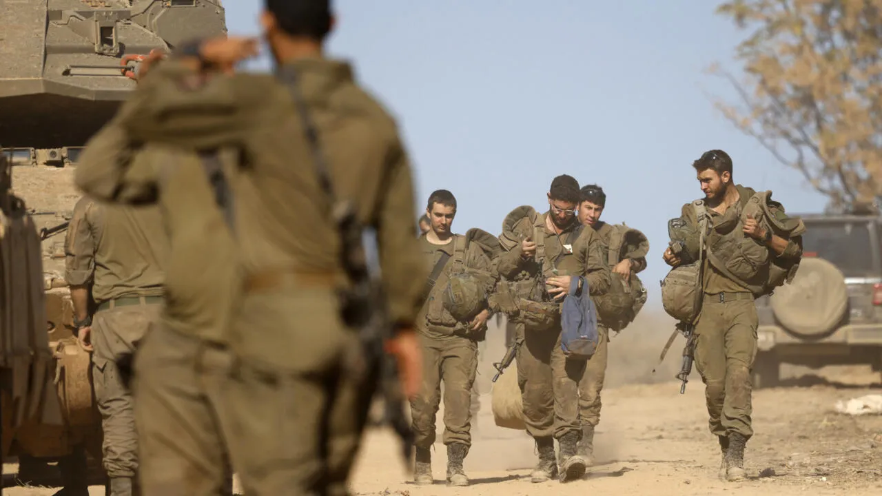  Israeli Defence Forces (IDF) left southern Lebanese villages, but some troops still remain in five locations despite the deadline of the order of their removal from the region expiring. Photograph: (AFP) 